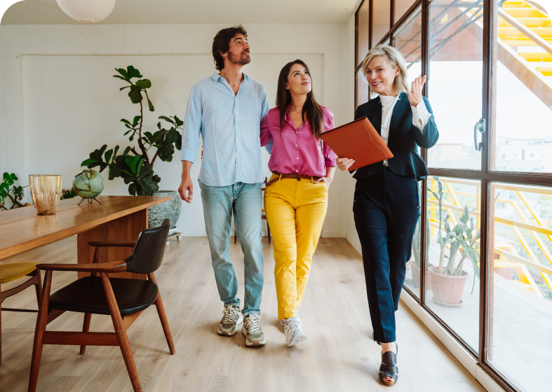 Couple touring a bright living space